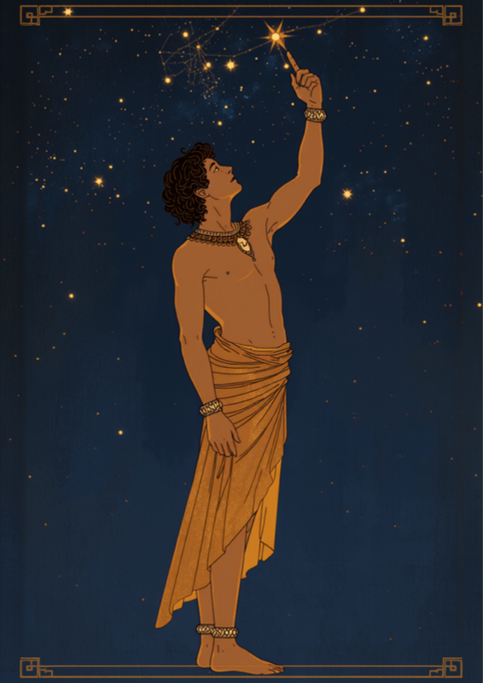 Le Veilleur d'étoiles — la main tendue vers la nuit.